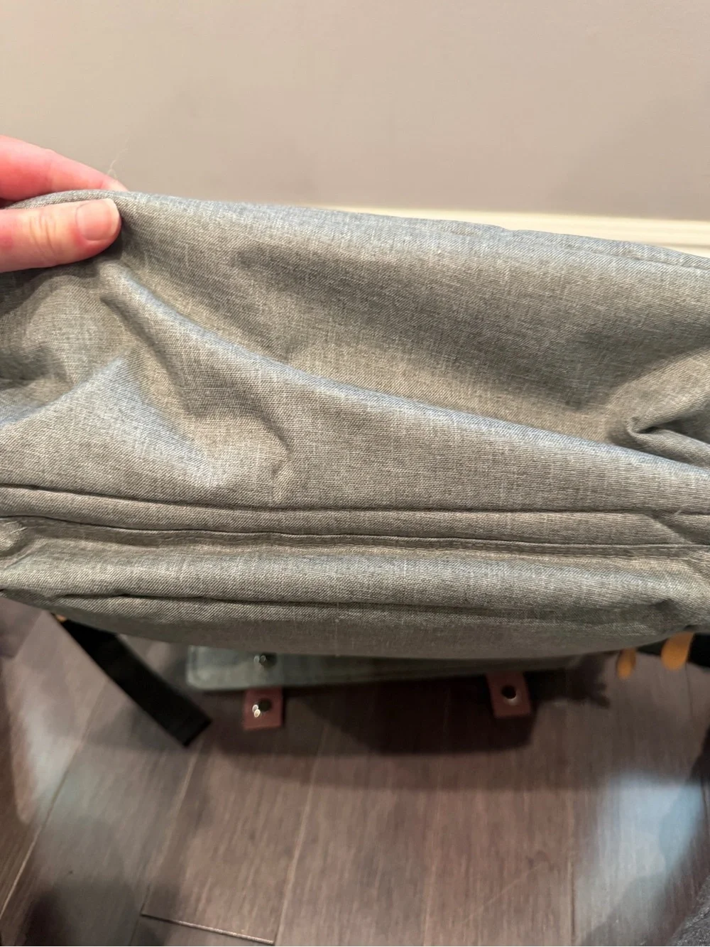 NWOT Land Grey Baby Diaper Bag Backpack with Tan Accents